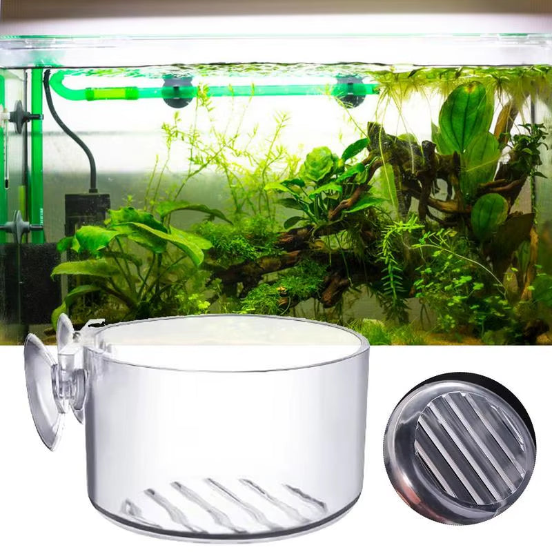 Aquarium Decoration Plant Cup Pot Acrylic Aquatic Plant Cup with Suction Holder Planting Cylinder Cup Aquarium Accessories