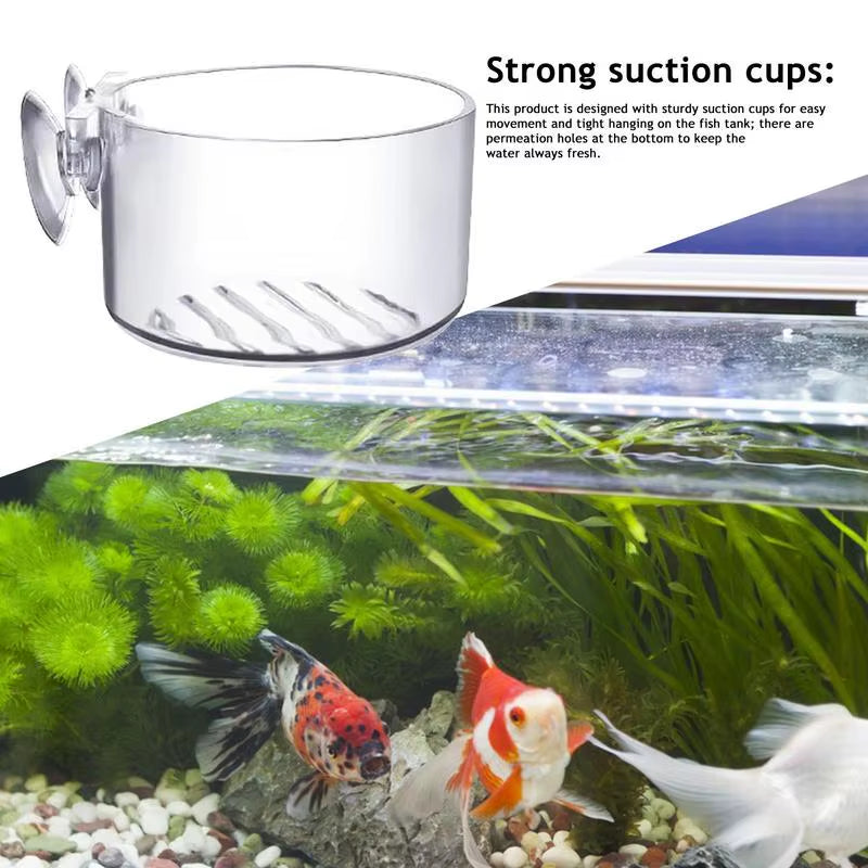 Aquarium Decoration Plant Cup Pot Acrylic Aquatic Plant Cup with Suction Holder Planting Cylinder Cup Aquarium Accessories