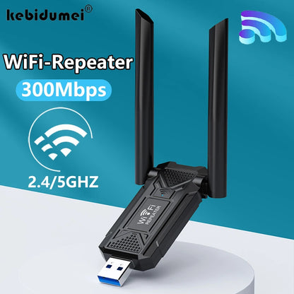 300Mbps WiFi Repeater 2.4-5Ghz USB Wireless WiFi Router Extender Signal Amplifier Booster Long Range Wi-Fi Repeater Access Point